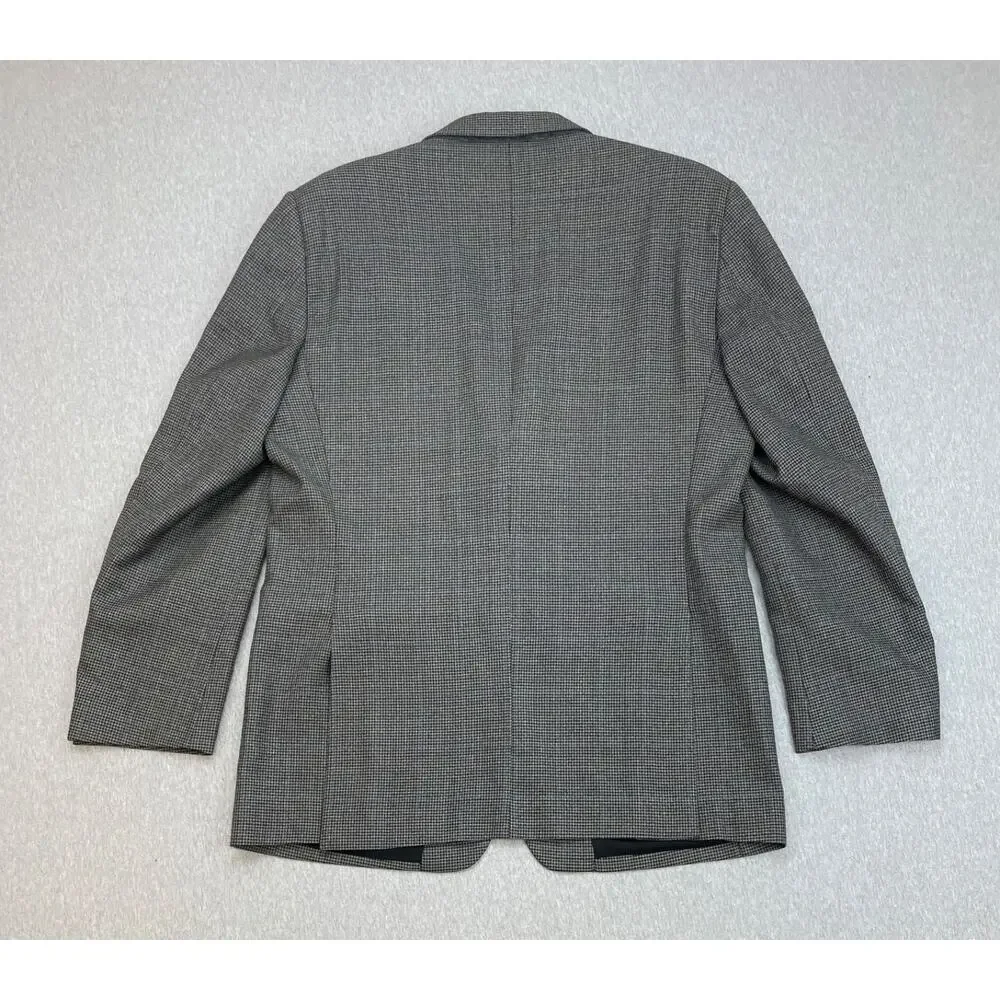 Jos A Bank Blazer Mens 43L‎ 100% Wool Houndstooth 2 Button Single Breasted